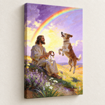 Unframed Forever Safe With Jesus gallery-wrapped canvas showing the shallow wrapped edge and canvas texture