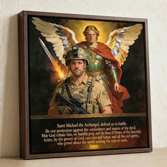 St. Michael Prayer: Personalized Military Canvas