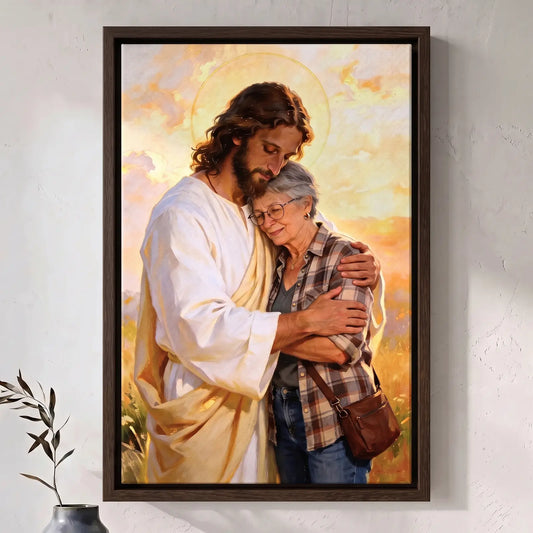 Jesus Hug Portrait - Personalized Christian Canvas