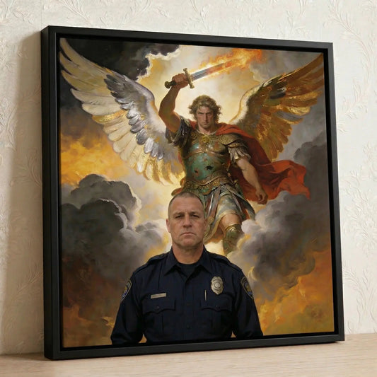 Guardian Shield: Personalized Police Officer Canvas