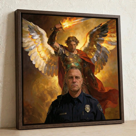 Guardian Shield: Personalized Police Officer Canvas