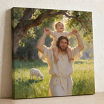 Shepherds Shoulders - Custom Canvas with Jesus carrying the child
